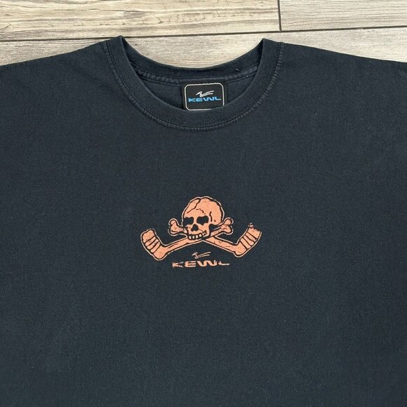 Vintage Y2K Kewl Sudden Death Overtime Skull Hockey T Shirt - Picture 3 of 6